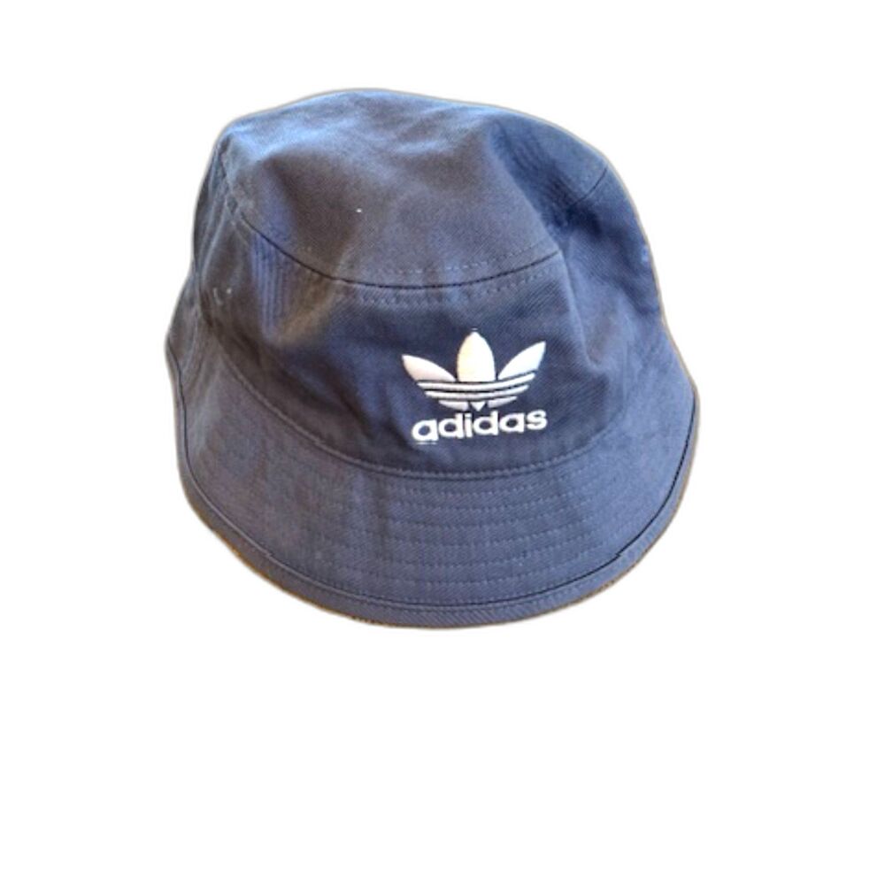 Adidas Blue Bucket Hat White Trefoil Unisex Cotton